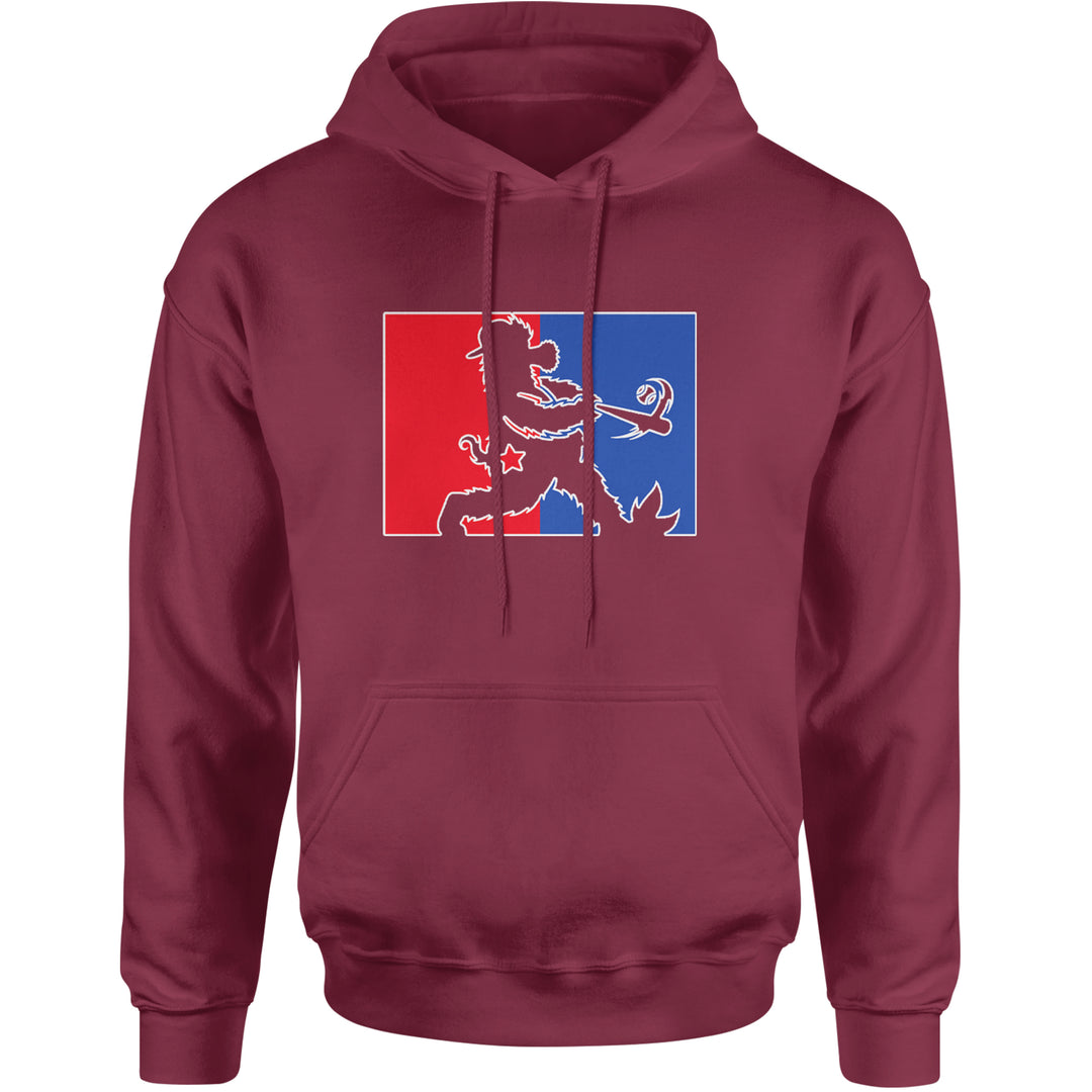 Batter Up Philly Baseball Phan Adult Hoodie Sweatshirt Maroon