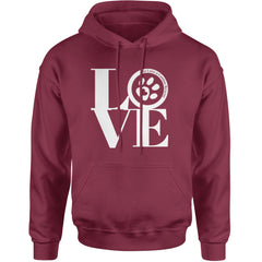 TLC LOVE Dog Rescue Adult Hoodie Sweatshirt Maroon