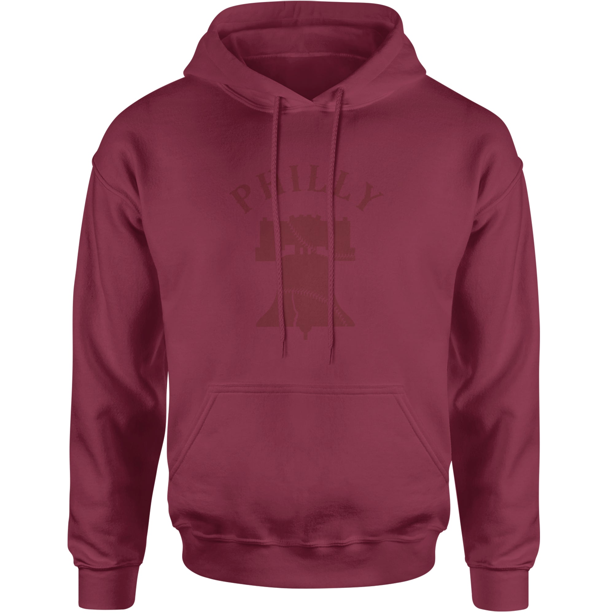 Philly Cracked Liberty Bell Adult Hoodie Sweatshirt Maroon