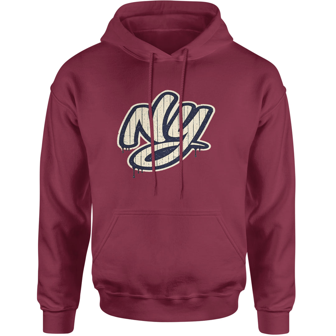 NYC New York City Grunge Street Adult Hoodie Sweatshirt Maroon