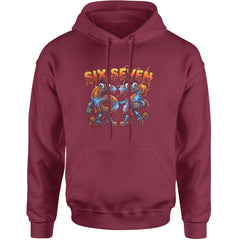 67 Lava Lightning Six Seven Meme Adult Hoodie Sweatshirt Maroon