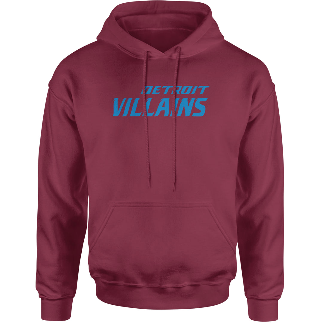 Detroit Villains Grit Football Adult Hoodie Sweatshirt Maroon