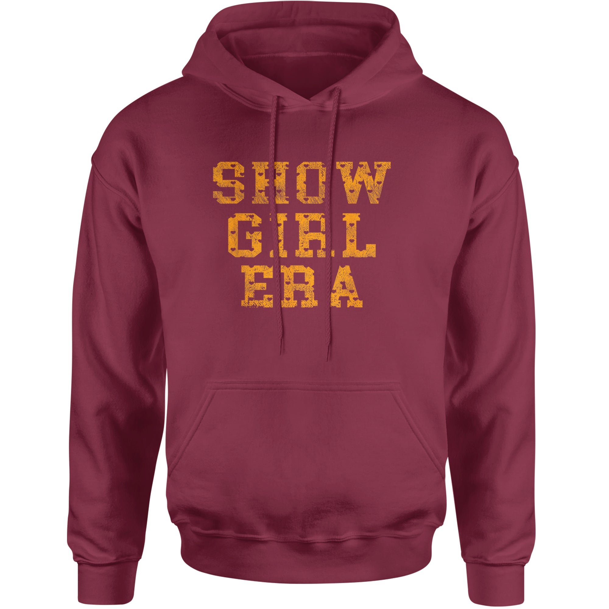 Vintage Showgirl Era Heart Adult Hoodie Sweatshirt Maroon