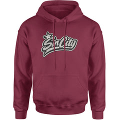 Sin City Vegas Retro Vintage Adult Hoodie Sweatshirt Maroon
