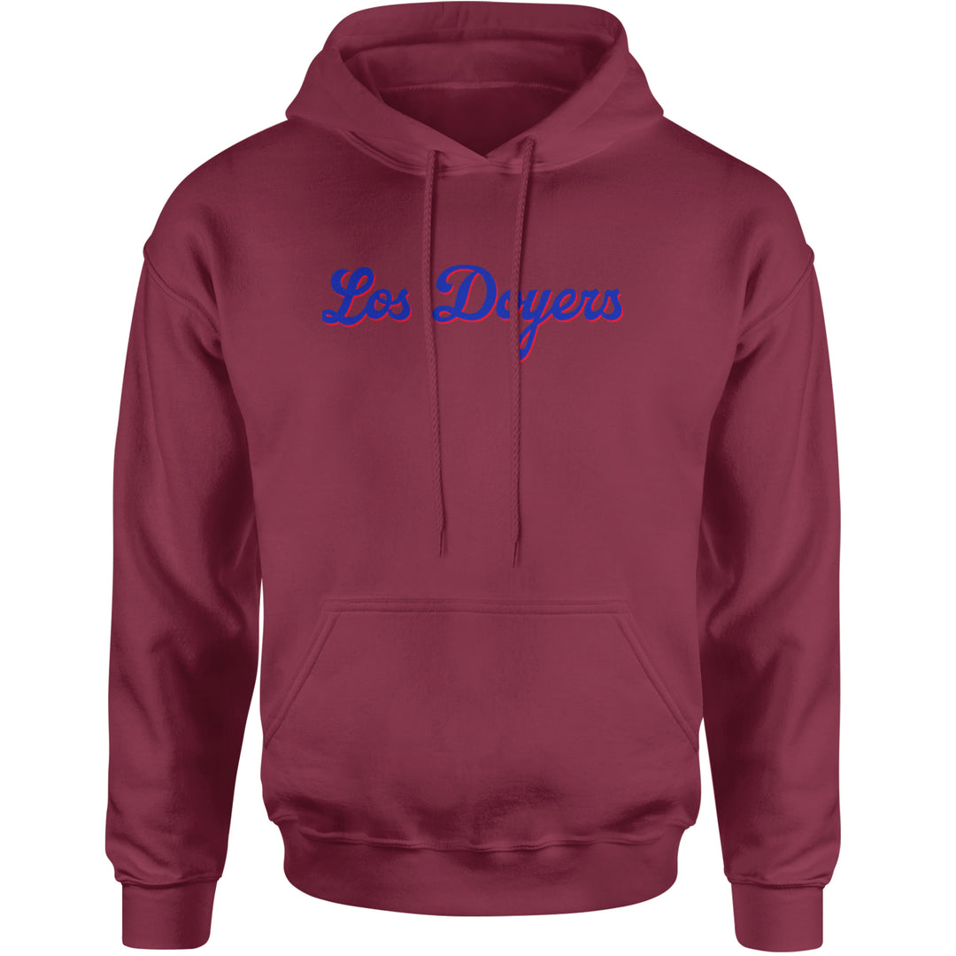 Los Doyers LA Baseball Adult Hoodie Sweatshirt Maroon