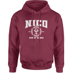 Nico Son of Hades Underworld Crest Adult Hoodie Sweatshirt Maroon