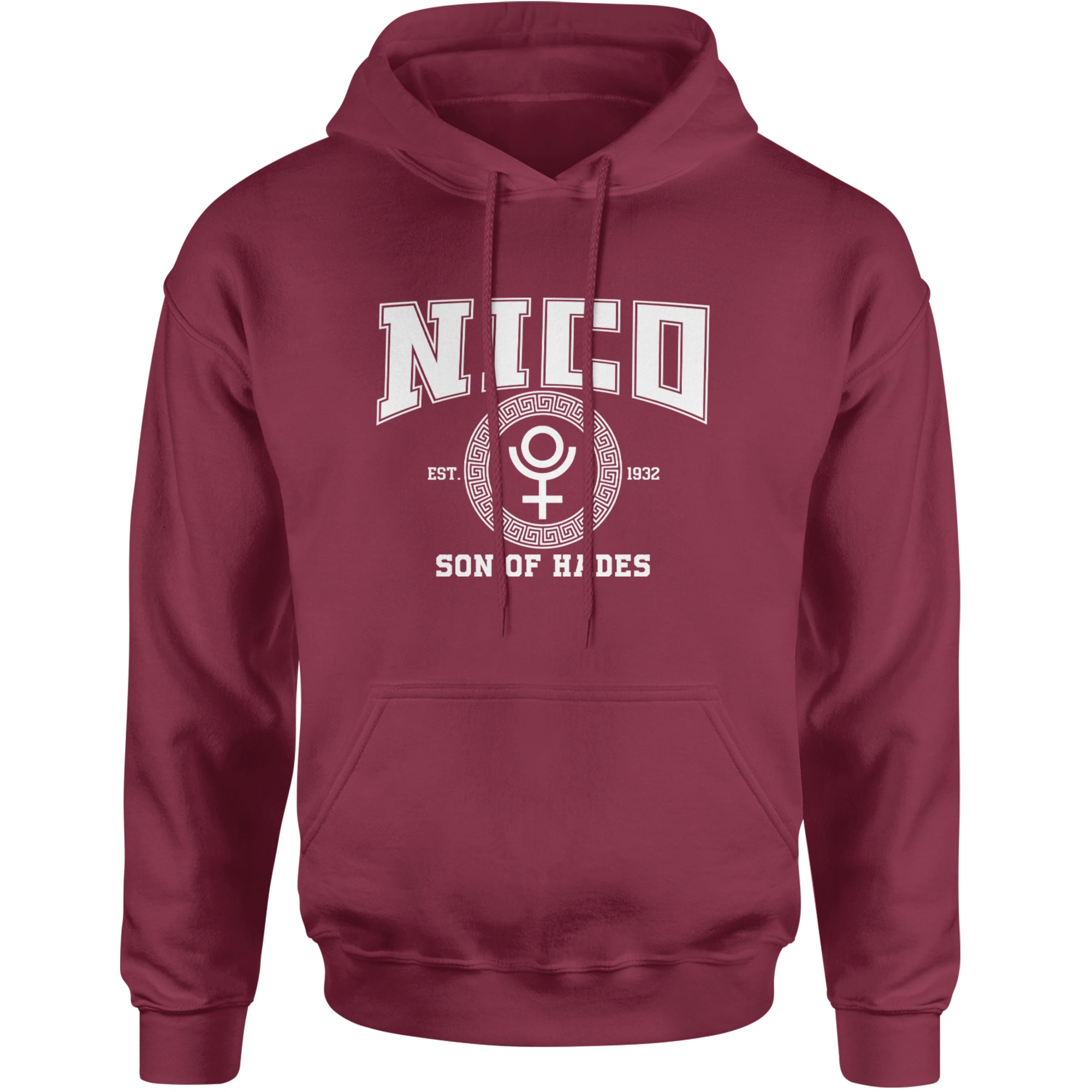 Nico Son of Hades Underworld Crest Adult Hoodie Sweatshirt Maroon