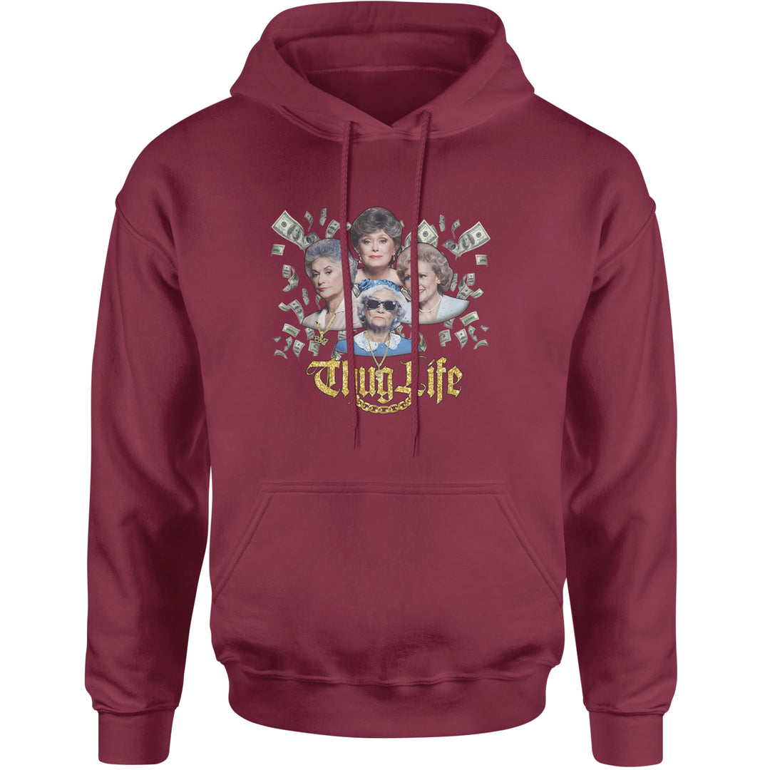 Golden Chain Thug Life Girls Adult Hoodie Sweatshirt Maroon