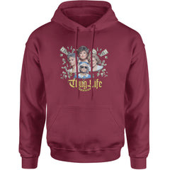 Golden Chain Thug Life Girls Adult Hoodie Sweatshirt Maroon