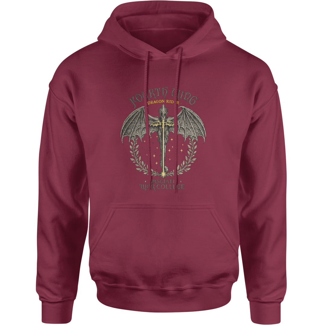 Fourth Wing Dragon Rider Vintage Basgiath War College Adult Hoodie Sweatshirt Maroon