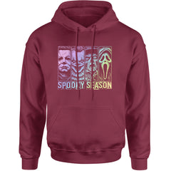 Spooky Season Horror Icons Halloween Adult Hoodie Sweatshirt Maroon