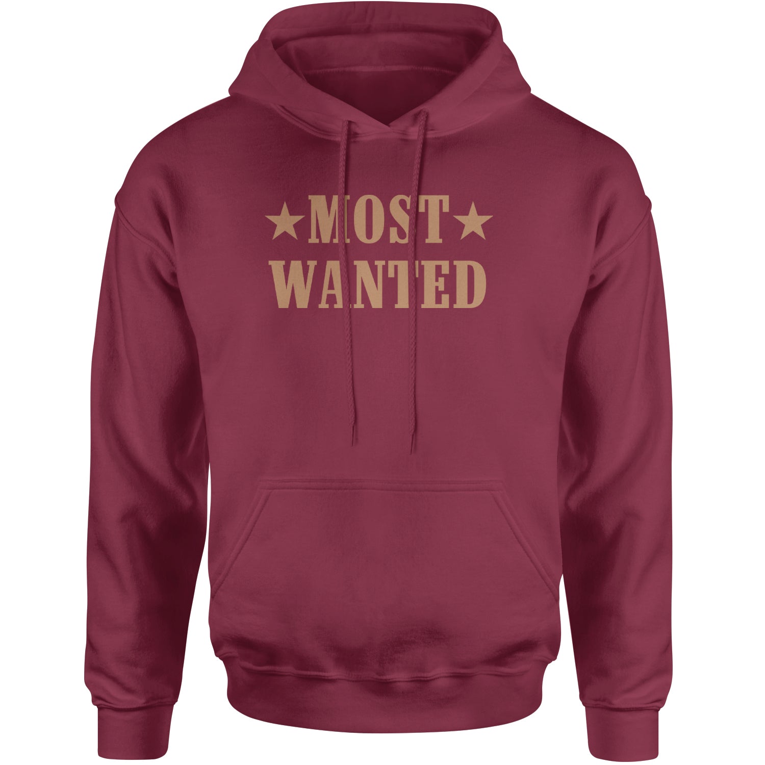 Most Wanted Cowboy Adult Hoodie Sweatshirt Maroon