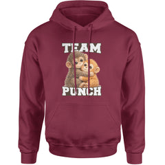 Team Punch Panchi-kun Monkey Adult Hoodie Sweatshirt Maroon