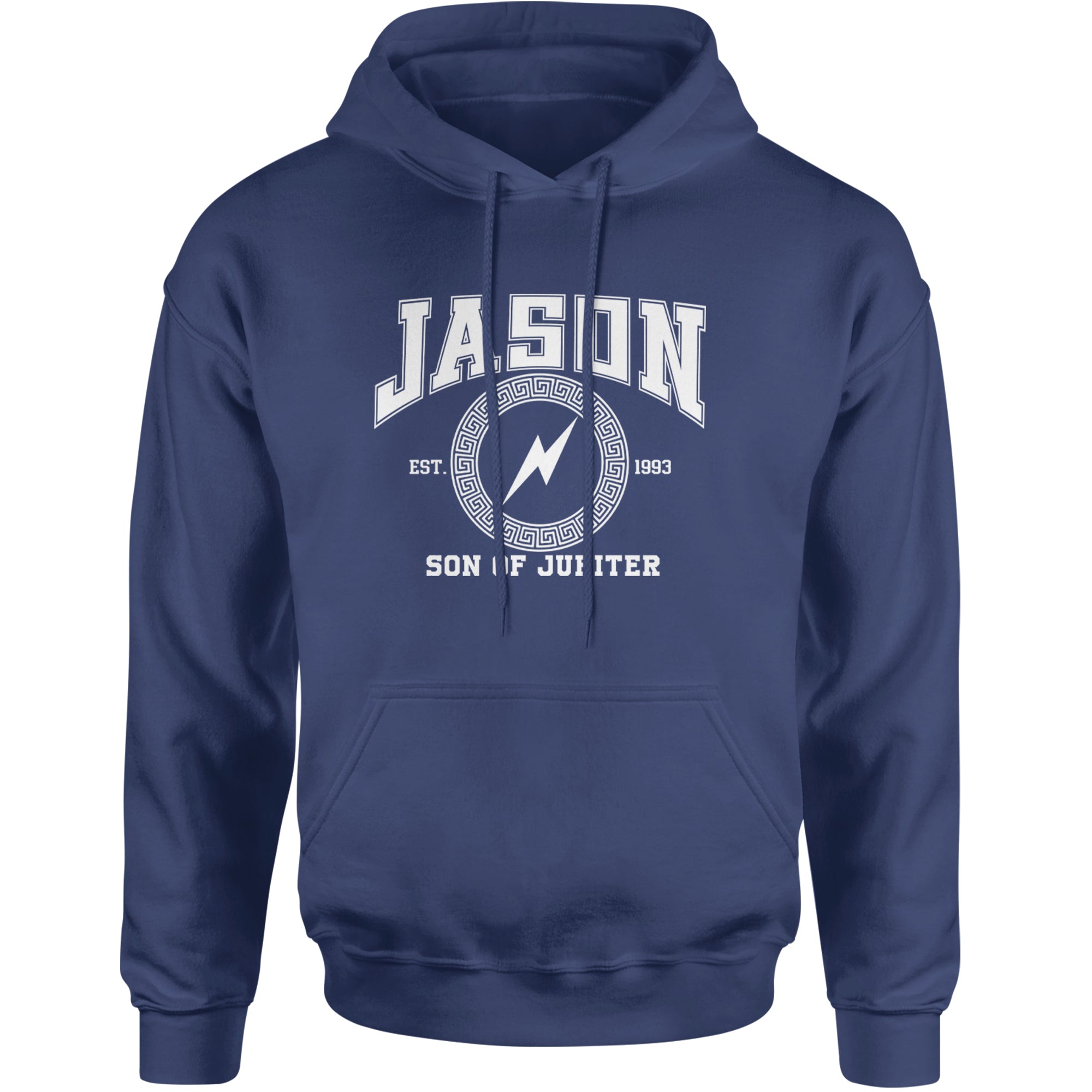 Jason Son of Jupiter Storm Bringer Adult Hoodie Sweatshirt Navy Blue