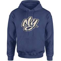 NYC New York City Grunge Street Adult Hoodie Sweatshirt Navy Blue