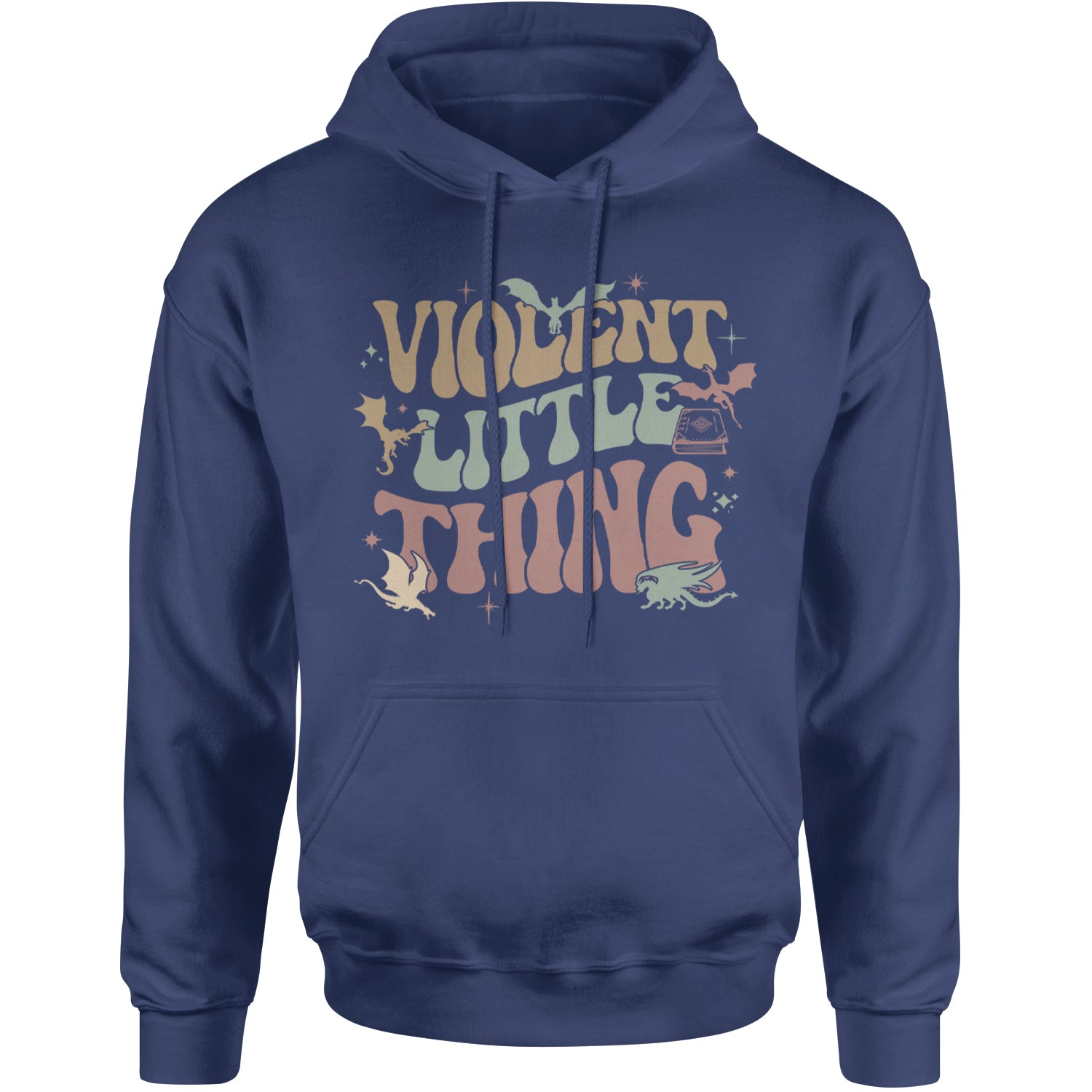 Violent Little Thing Dragon Adult Hoodie Sweatshirt Navy Blue