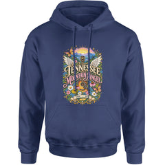 Tennessee Mountain Angel Wings Dolly Adult Hoodie Sweatshirt Navy Blue