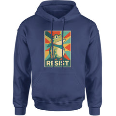 Resist Portland Protest Frog Adult Hoodie Sweatshirt Navy Blue