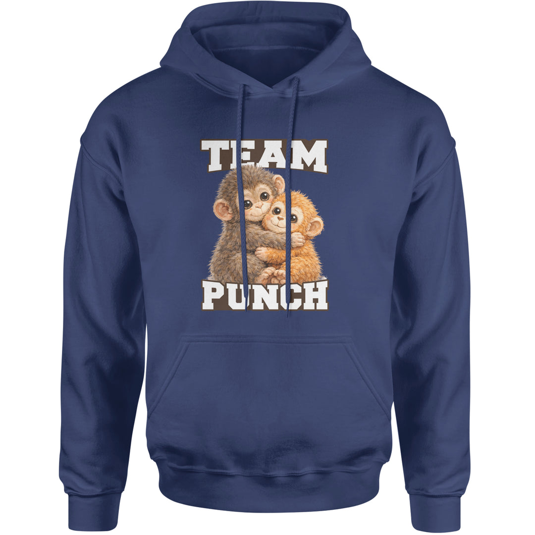 Team Punch Panchi-kun Monkey Adult Hoodie Sweatshirt Navy Blue