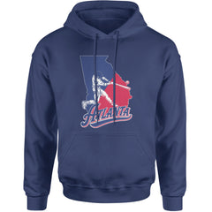 Atlanta Georgia Batter Up Adult Hoodie Sweatshirt Navy Blue