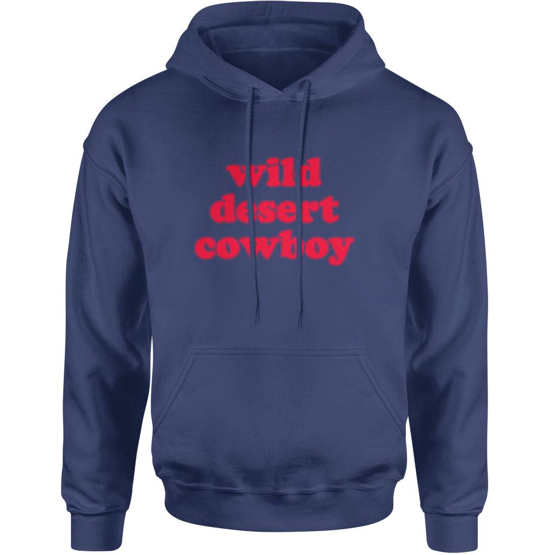 Wild Desert Cowboy Country Adult Hoodie Sweatshirt Navy Blue