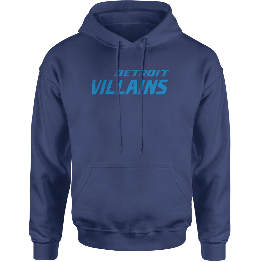 Detroit Villains Grit Football Adult Hoodie Sweatshirt Navy Blue