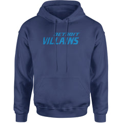 Detroit Villains Grit Football Adult Hoodie Sweatshirt Navy Blue