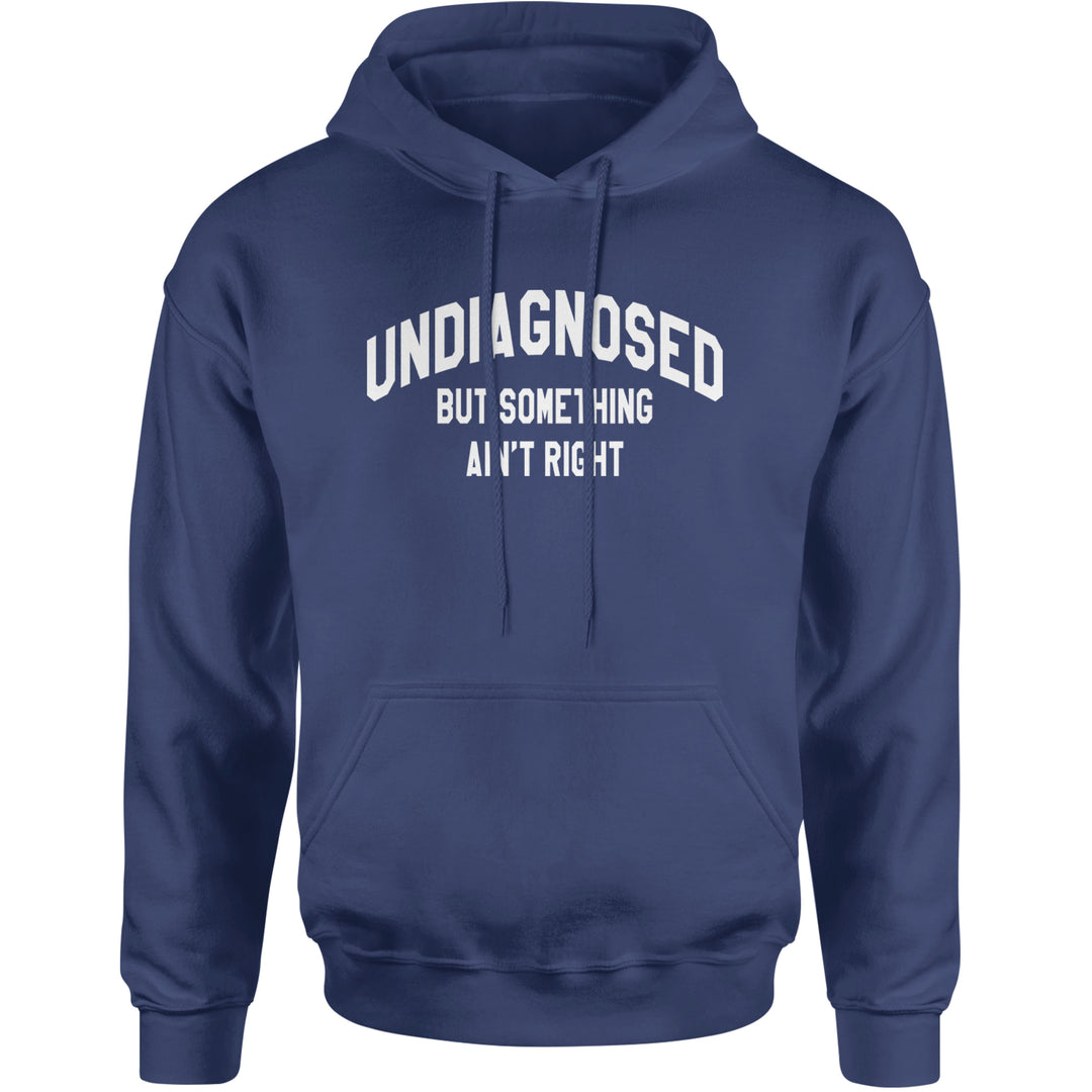 Undiagnosed But Something Ain't Right Adult Hoodie Sweatshirt Navy Blue