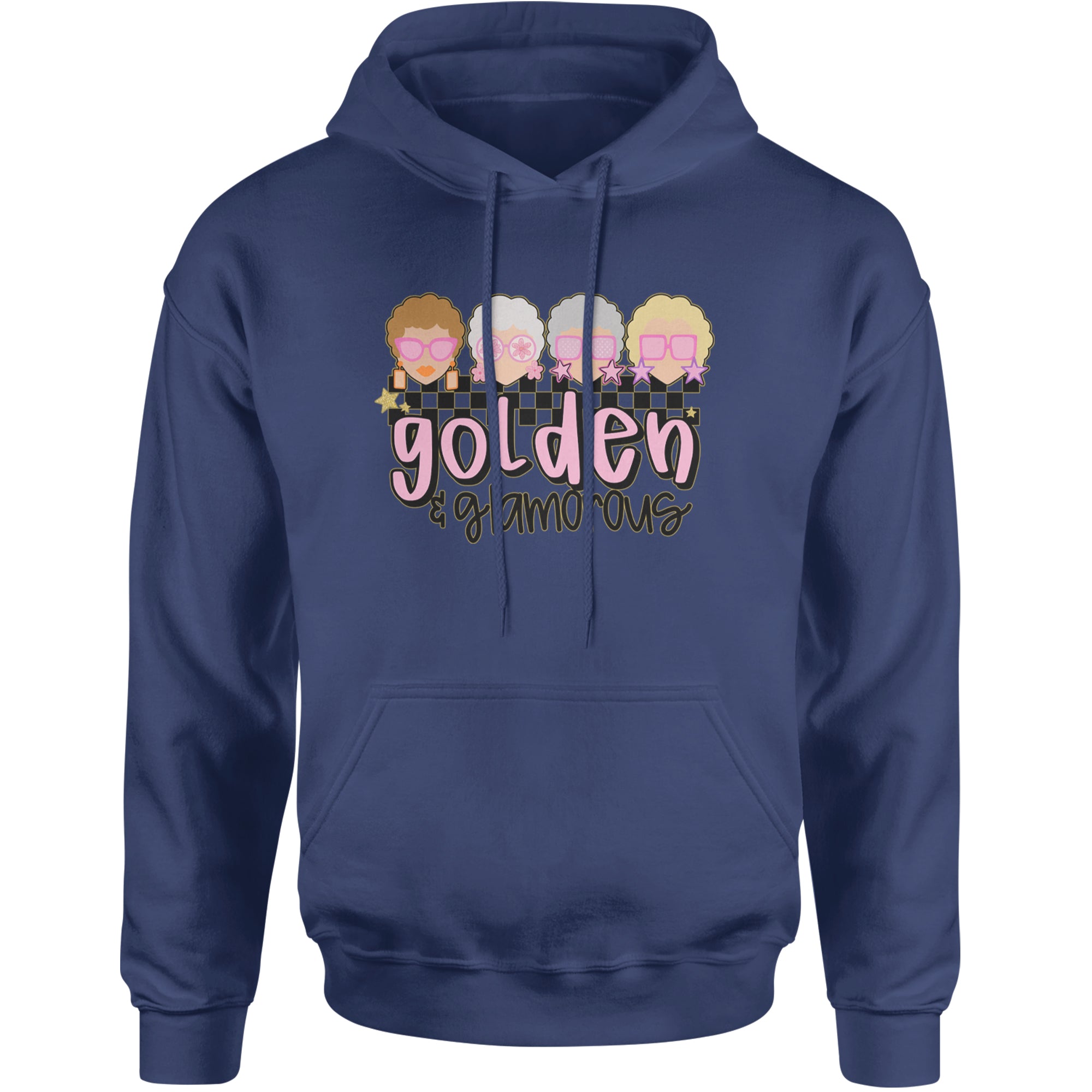 Golden And Glamorous Golden Girls Adult Hoodie Sweatshirt Navy Blue