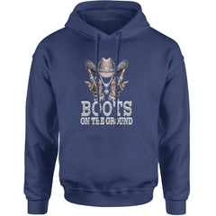 Boots On The Ground Bling Adult Hoodie Sweatshirt Navy Blue