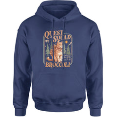 Quest Squad Broccoli Cat Fantasy Reader  Adult Hoodie Sweatshirt Navy Blue