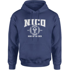 Nico Son of Hades Underworld Crest Adult Hoodie Sweatshirt Navy Blue