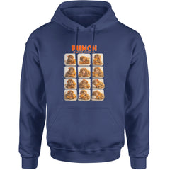 Punch Play Hard Love Harder Adult Hoodie Sweatshirt Navy Blue