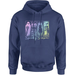 Spooky Season Cute Pastel Halloween Design Adult Hoodie Sweatshirt Navy Blue