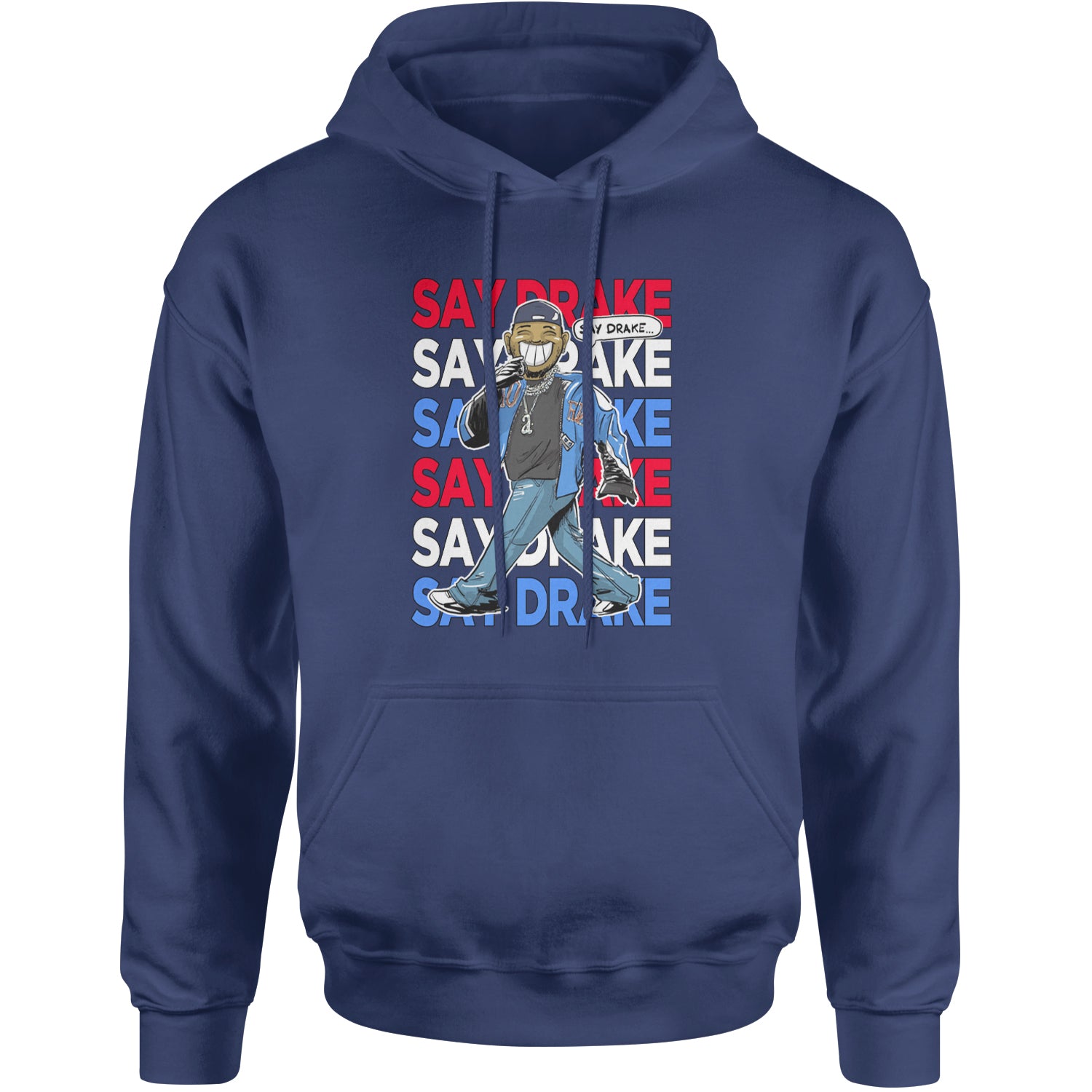 Say Drake Smiling Meme Mustard Adult Hoodie Sweatshirt Navy Blue