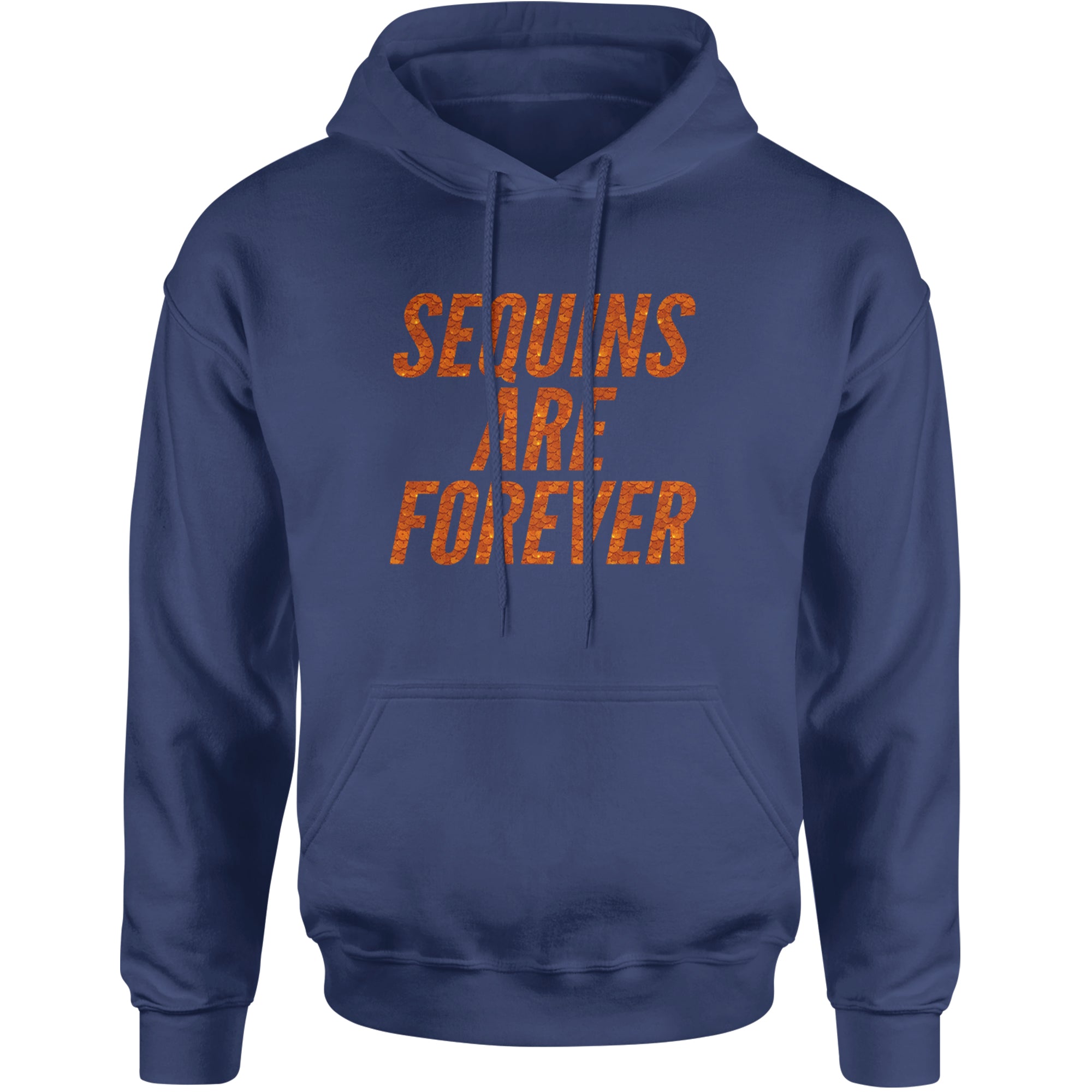 Sequins Are Forever Retro Glam Adult Hoodie Sweatshirt Navy Blue