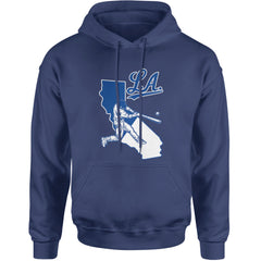 Los Angeles Baseball Batter Up Adult Hoodie Sweatshirt Navy Blue