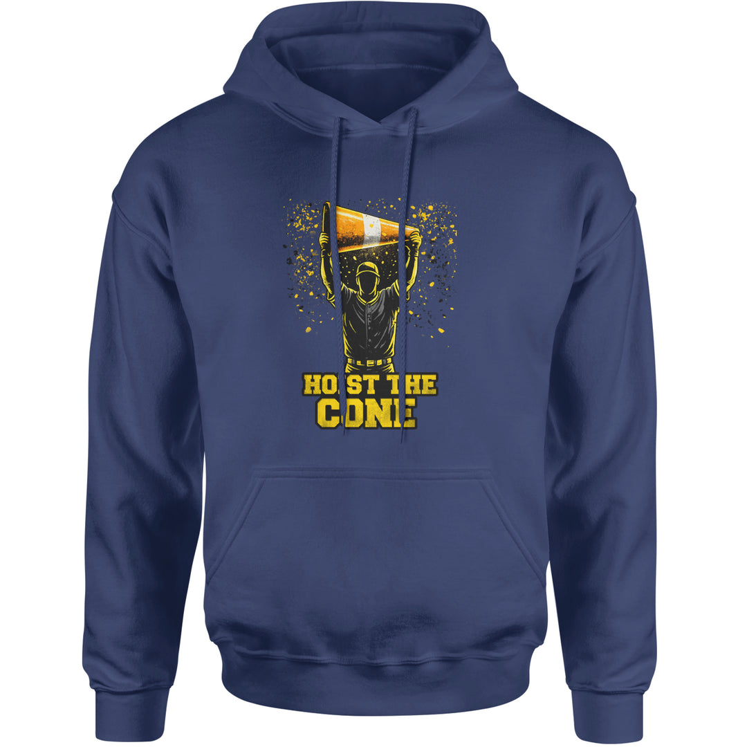 Hoist The Cone Pittsburgh Pride Adult Hoodie Sweatshirt Navy Blue