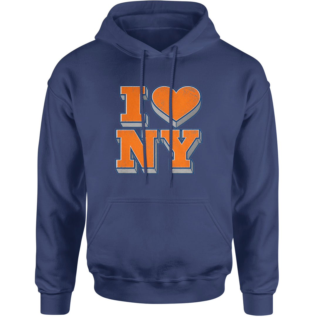 New York City Pride Heart Adult Hoodie Sweatshirt Navy Blue