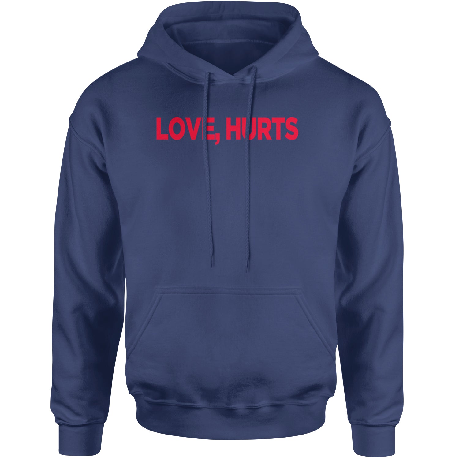 Love Hurts Adult Hoodie Sweatshirt Navy Blue