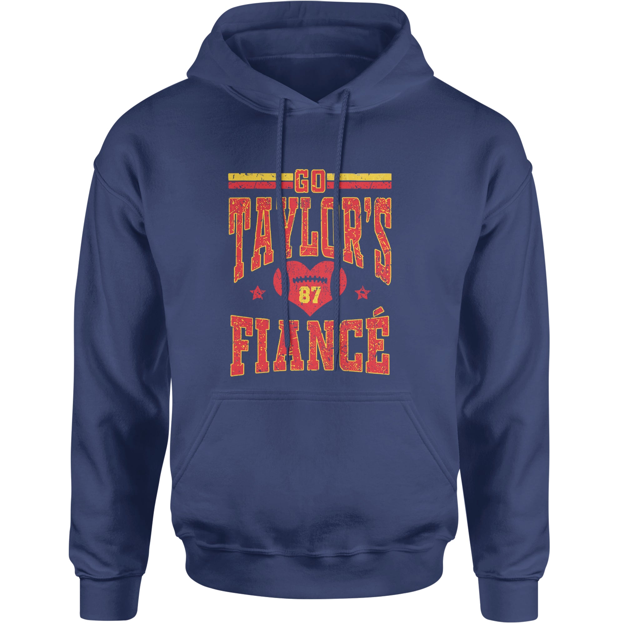 Go Taylor's Fiancé Engagement Game Day Adult Hoodie Sweatshirt Navy Blue