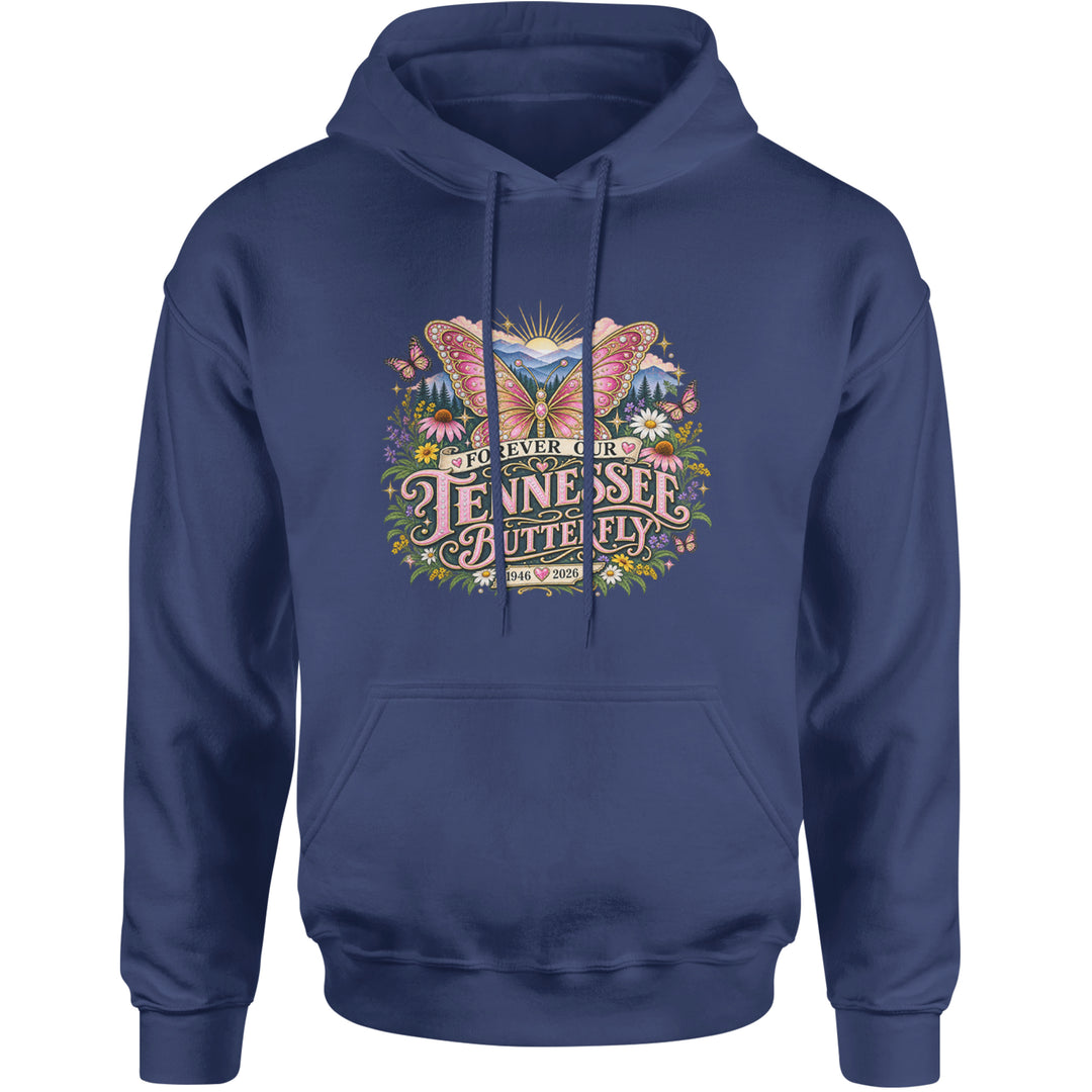 Forever Our Tennessee Butterfly Dolly Adult Hoodie Sweatshirt Navy Blue