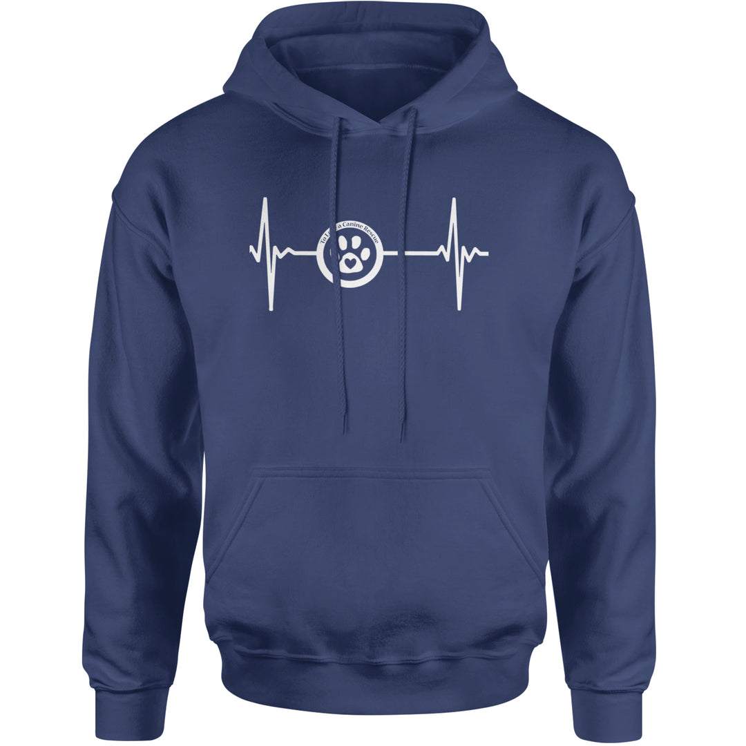 TLC Rescue Heartbeat Adult Hoodie Sweatshirt Navy Blue