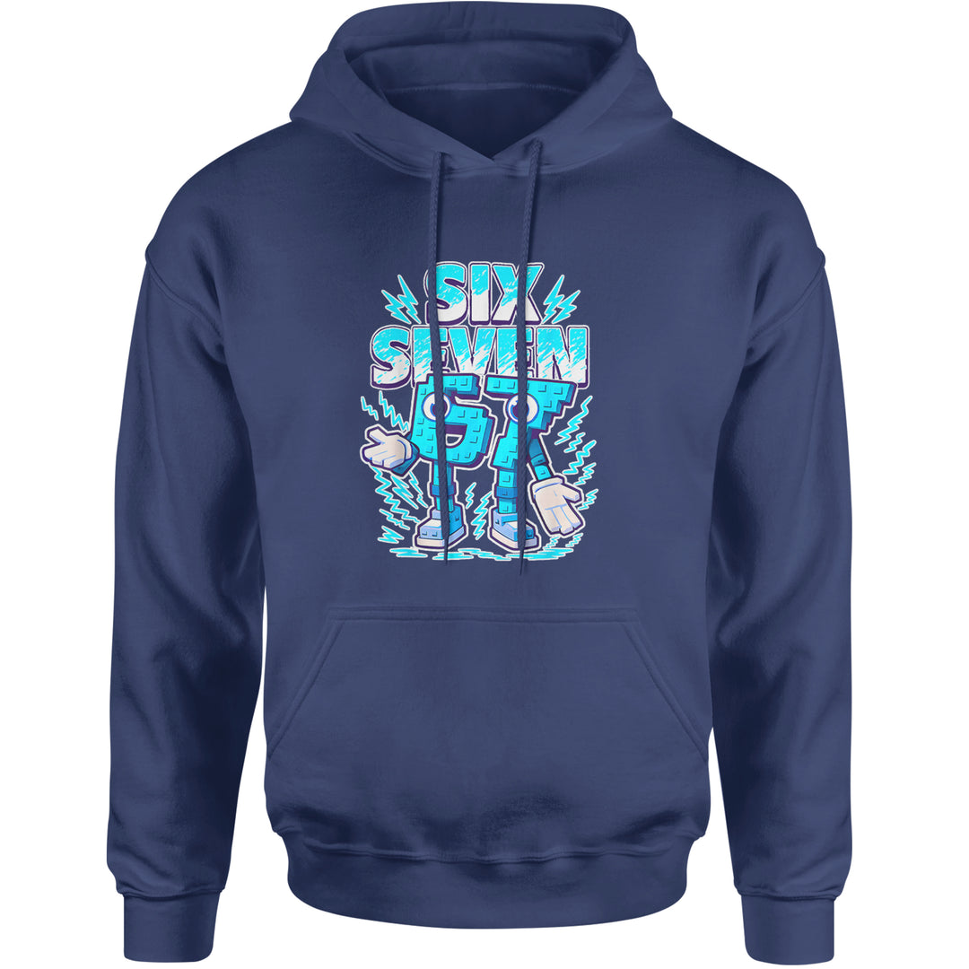 67 Brainrot Meme Slang Adult Hoodie Sweatshirt Navy Blue