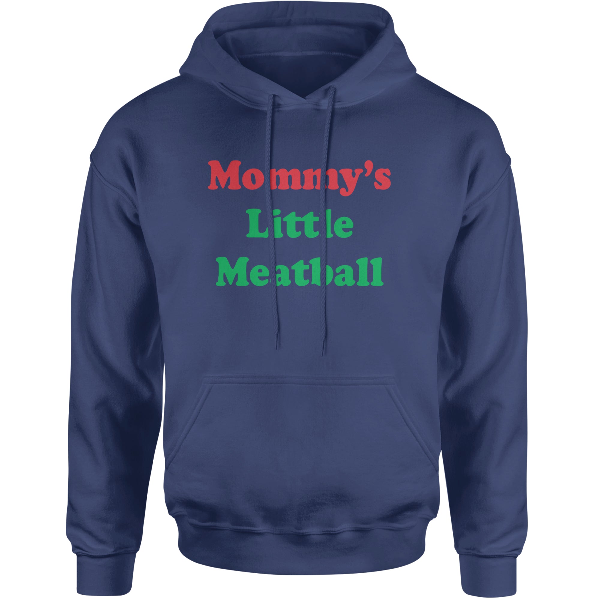 Mommy's Little Meatball Love Island Adult Hoodie Sweatshirt Navy Blue