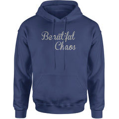 Beautiful Chaos Glitter Music Festival Adult Hoodie Sweatshirt Navy Blue