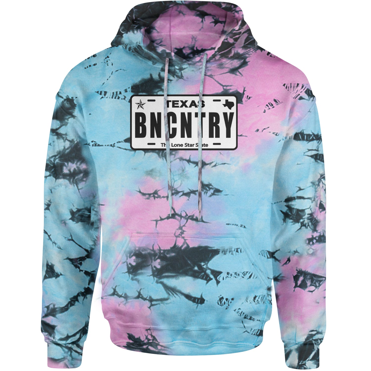 Texas License Plate BNCNTRY Adult Hoodie Sweatshirt Pacific