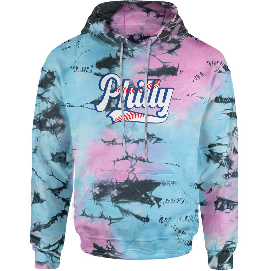 Philly Baseball Stitching Adult Hoodie Sweatshirt Pacific