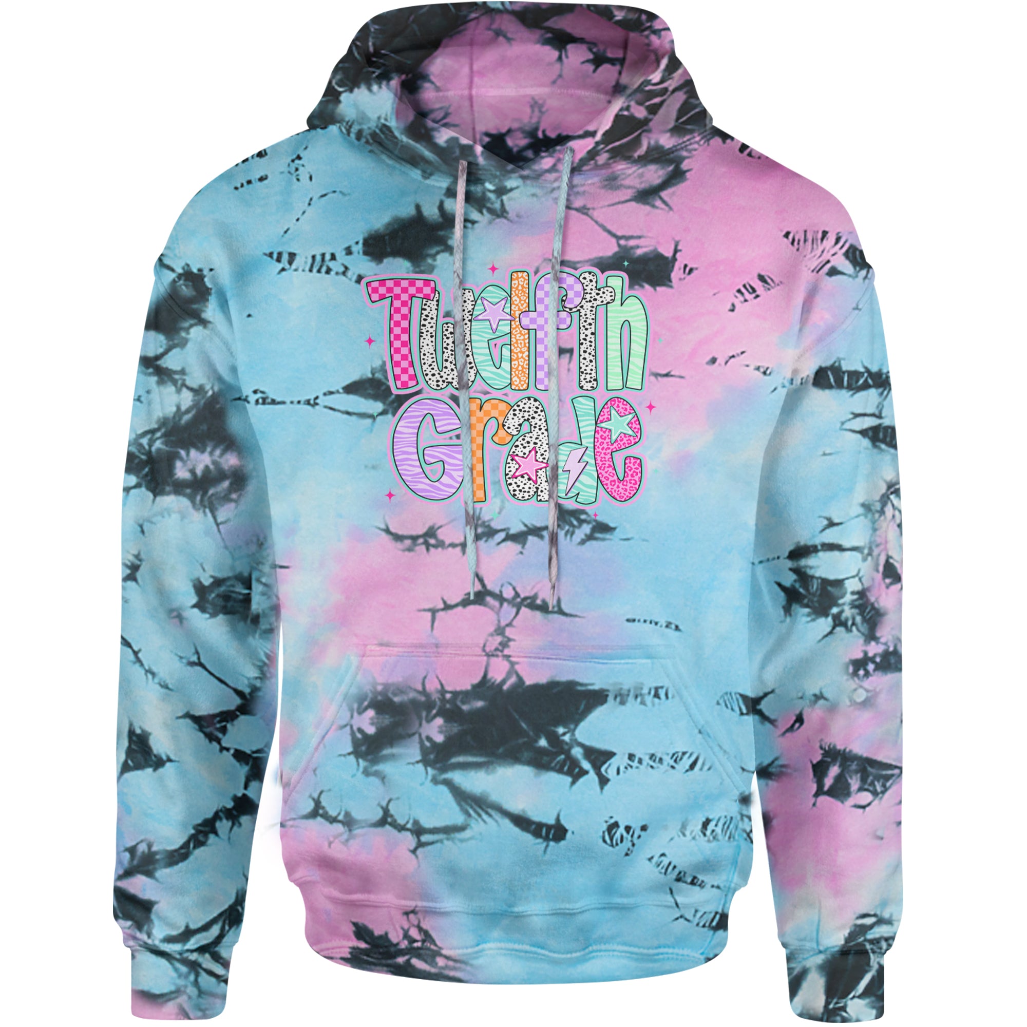 Senior Year Colorful Back to School Adult Hoodie Sweatshirt Pacific