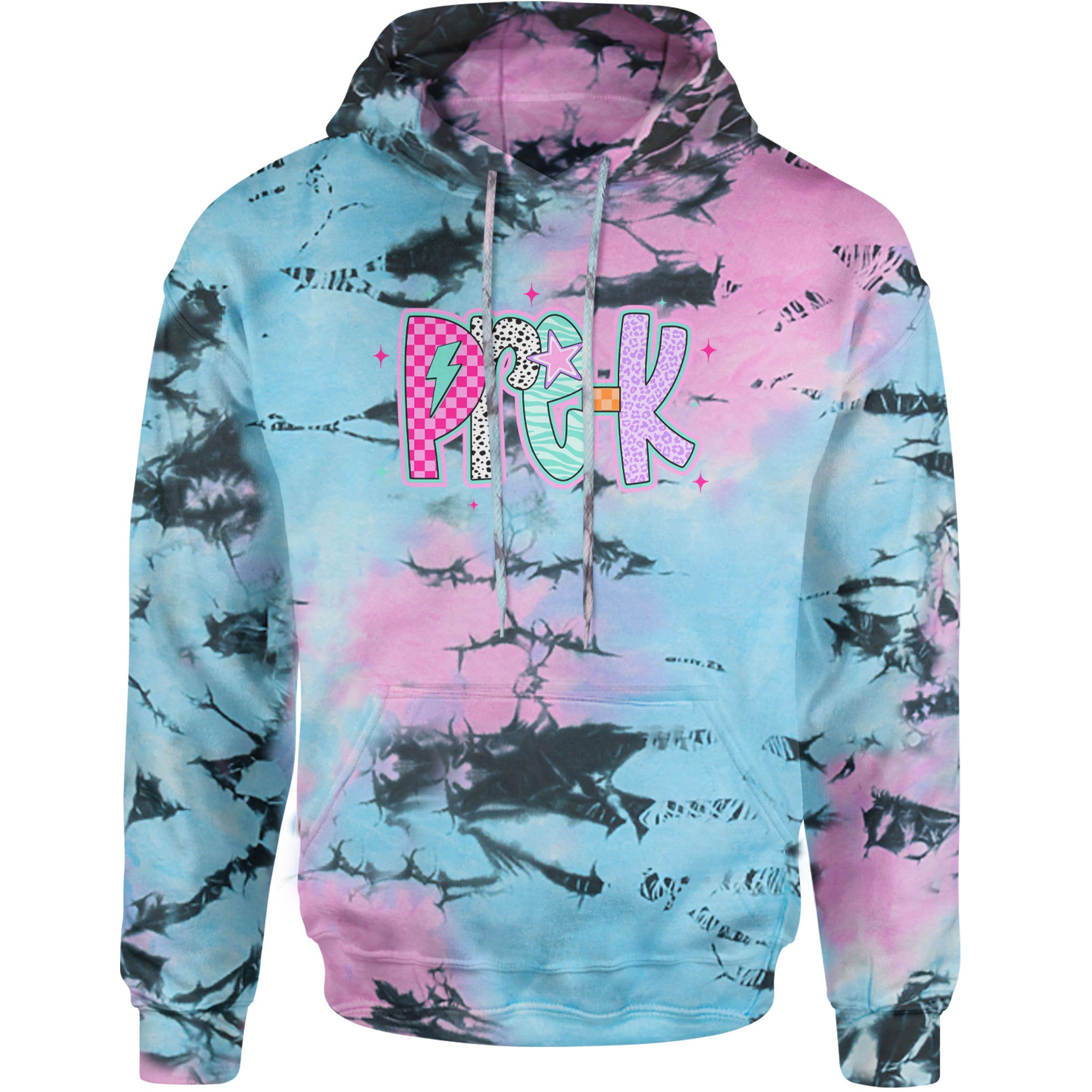 Pre-K Party Time Colorful Back to School Adult Hoodie Sweatshirt Pacific